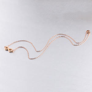 Cadena <span class=keywords><strong>de</strong></span> eslabones con símbolo <span class=keywords><strong>de</strong></span> amor, collar con colgante <span class=keywords><strong>de</strong></span> corazón, plateado, lateral, personalizado, infinito, número 8 - Product Image 3