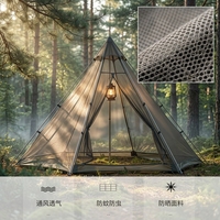 Tente intérieure tipi octogonale professionnelle en maille, abri anti-insectes pyramidal ultraléger de 320 cm et 0,8 kg pour le camping et la randonnée