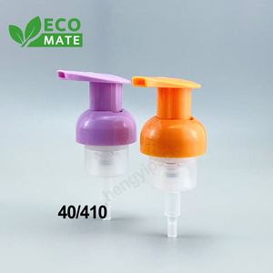 หัวปั๊มโฟมสีดำน้ำเงินแบบ OEM ขนาดคอขวด 40/410 ปริมาตร 0.8 มล./ครั้ง แบบเปิดซ้าย-ขวา พร้อมสปริงด้านนอก รูปทรงมูสละเอียด สำหรับใส่สบู่ - Product Image 1