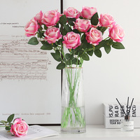 Großhandelslieferant Bietet Langstieligen Roten Samt-Kunstblumen-Einzelrosenstrauß mit Realistischem Design für Hochzeit, Zuhause und Valentinstag