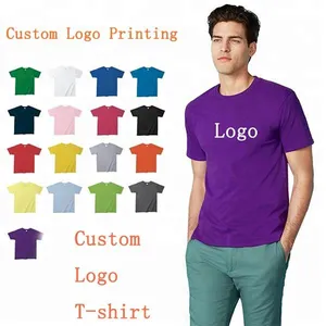 Camiseta personalizada de alta calidad para hombre y mujer, camisa con estampado de tu marca, 100% de algodón, blanca y grande, venta al por mayor
