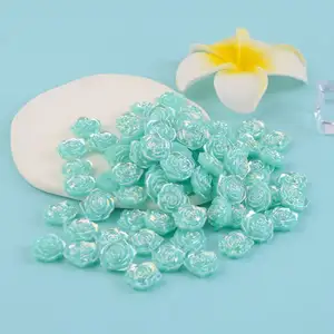 Perles en Silicone brillantes, vente en gros, 17mm, perles en plastique acrylique Rose Perspex, perles en acrylique à fond plat, perles en vrac