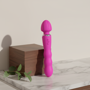 Meistverkaufter Leistungsstarker Dildo-Vibrator Silikon Doppelkopf Vibrierender G-Punkt-Massager Männliches und Weibliches Erwachsenen-Sexspielzeug - Product Image 1