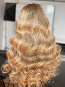 Les meilleurs fournisseurs de 100% cheveux humains blonds dentelle avant perruque Balayage pré-plumé vague lâche pour les femmes blanches - Product Image 2