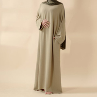 2025 Abaya Khaliji plissée vintage au design simple pour femme musulmane