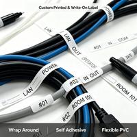 Étiquette de câble enveloppante directe usine, étiquette PVC autocollante inscriptible pour marquage uniforme des câbles multiples dans les centres de données