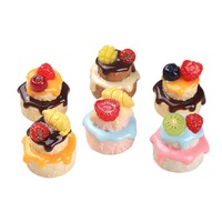 Breloques en résine 3D en forme de gâteau aux fruits, boucles de chaussures, pendentifs porte-clés, accessoires décoratifs pour maison de poupée