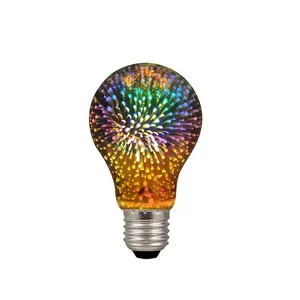 A19 A60 4W LED 3D Bunte Stern Feuerwerk Glühbirne E27 E26 2200k 500 Lumen Edison Lampe Glühbirne Urlaub Dekorationen Glühbirne