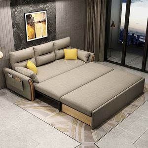 Modern Minimalist Expandable Fabric Upholstered Leisure <strong>Sofa</strong> <strong>Bed</strong> Armchair <strong>Office</strong> Living Room Bedroom <strong>Sofa</strong> <strong>Bed</strong> - Product Image 2