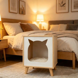 <span class=keywords><strong>Casa</strong></span> de Madera para Gatos, Mueble Interior para Mascotas, Cama Cerrada para Gatos, Refugio con Rascador, Nido Decorativo Moderno para Gatos de <span class=keywords><strong>Casa</strong></span> - Product Image 5