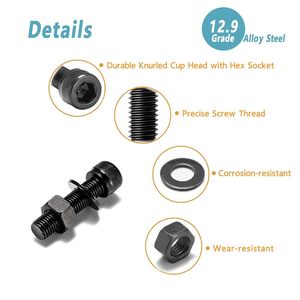 Kit de tornillos hexagonales M3 M4 M5 M6, 860 piezas, acero aleado grado 12,9 para impresora 3D DIY - Product Image 2