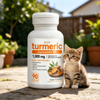 90 Capsules de Curcuma à Haute Absorption, 95% Curcumine, Complément Alimentaire Quotidien à Base de Plantes, Adapté à Tous les Chiens et Chats