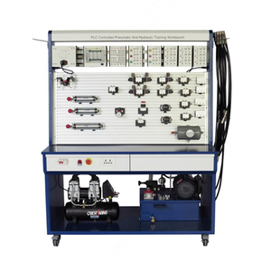 Banc de travail pneumatique et hydraulique contrôlé par PLC, équipement didactique pour la formation professionnelle en laboratoire éducatif - Product Image 1