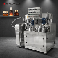 Mélangeur émulsifiant sous vide à levage hydraulique avec contrôle PLC, 10L, pour la production de crèmes cosmétiques, onguents, lotions et gels