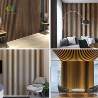 Panneaux muraux acoustiques décoratifs en MDF plaqué bois, panneaux muraux acoustiques à lamelles pour l'absorption du son