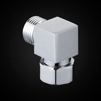 Robinet d'angle chromé M1/2*F1/2 en laiton carré, fixation murale pour salles de bain, toilettes, douches et robinetterie - Vente chaude