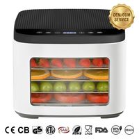 Elektrische 5-laags digitale voedseldroger met aanraakbediening |   RVS-droogrek voor huishoudelijk gebruik, geschikt voor fruit, vlees & kruiden
