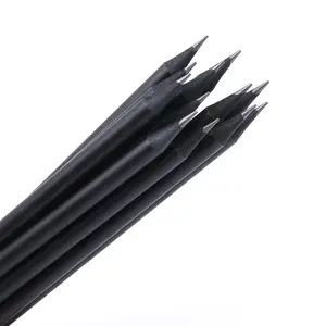 맞춤형 로고 및 도매 Ticonderoga Noir 블랙 우드 케이스 판촉 선물 휴대용 재활용 블랙 연필