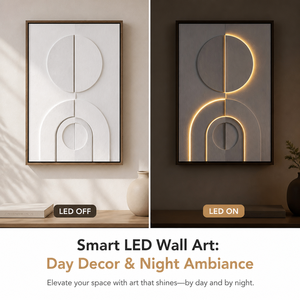 LED Minimalistische Geometrische Leinwand-Wandkunst Moderne Wohnzimmer-Bilderrahmen Große Hängende Gemälde - Product Image 2