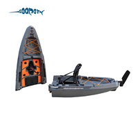 Kayak modulaire à pédales à un siège, nouveau modèle 2025, à monter soi-même, pour la pêche et le camping, deux sections, en plastique HDPE, kayak monoplace