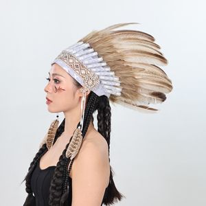 ティンモア TS107 インディアンフェザーヘッドドレス 手作り カーニバルパーティーコスチュームアクセサリー ユニセックス 大人用 在庫あり - Product Image 3