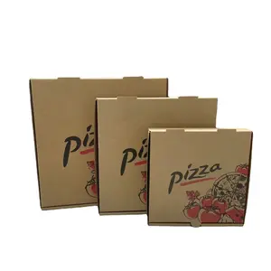 Kartonnen Pizzadoos Groot Formaat Pakket Karton Leverancier Custom Ontwerp Gedrukt Verpakking Bulk Goedkope Pizza Dozen Pizza 'S Met Logo