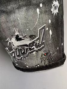 Pantaloncini <span class=keywords><strong>Estivi</strong></span> Traspiranti in Denim con Bottoni per <span class=keywords><strong>Uomo</strong></span>, Stile Casual Americano, Larghi e Dritti, Lunghezza Media - Product Image 5