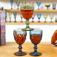 Groothandel Hoge Kwaliteit Bruiloft Feest Vintage Champagne Blauw Groen Zwart Amber Wijn Glazen Gekleurde Roze Kelken