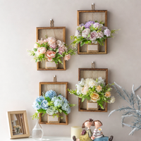 Ensemble de fleurs artificielles à suspendre au mur de style rural