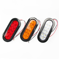 Feu arrière LED ovale de 6 pouces avec œillets de montage en surface, étanche, pour feux de stop, de clignotant, de frein et de marche arrière, pour camping-car, camion, remorque