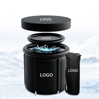 Baignoire à glace portable robuste en PVC moderne avec valve de vidange, réservoir d'immersion en eau froide pour athlètes