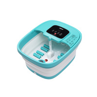 Baignoire de massage pliable pour les pieds avec bulles, herbes, lumière rouge, pierre ponce, capacité 6,5 L, 8 modes de massage
