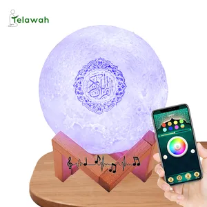 Nhà Máy Giá 3D Mặt Trăng Ánh Sáng Ban Đêm Quran Máy Nghe Nhạc Hồi Giáo Quà Tặng Ứng Dụng Điều Khiển Xách Tay Quran Reader Al Kỹ Thuật Số MP3 Quran Loa