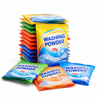 Lessive écologique en sachet 20g - Biodégradable 20% d'ingrédients naturels Parfum personnalisé Portable Marché africain OEM Marque privée
