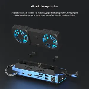 แท่นวาง <span class=keywords><strong>ASUS</strong></span> ROG Ally สำหรับเล่นเกม พร้อมพัดลมระบายความร้อนแบบถอดได้ และช่องใส่ SSD รองรับการเชื่อมต่อ HDTV 4K พอร์ต USB เพื่อเพิ่มประสิทธิภาพ - Product Image 2