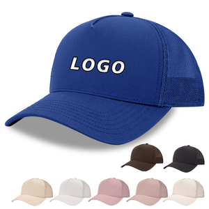 قبعات سناب باك كلاسيكية مريحة عالية الجودة بالجملة، قبعات ذات حافة منحنية بخمسة ألواح، قبعات شبكية قابلة للتنفس - Product Image 2