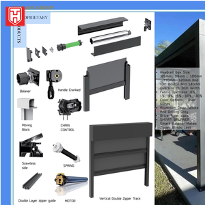 Stores extérieurs horizontaux motorisés en aluminium, occultants, étanches et résistants au vent, avec rail à fermeture éclair et rouleau, LED intégrées, garantie 10 ans - Product Image 5