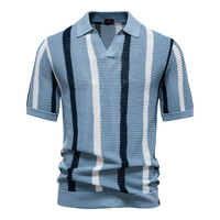 Nouveau Polo Homme Été 2026 à Manches Courtes Personnalisable, Tricoté Respirant à Rayures Creuses pour Chemise Polo, 100% Coton Infroissable