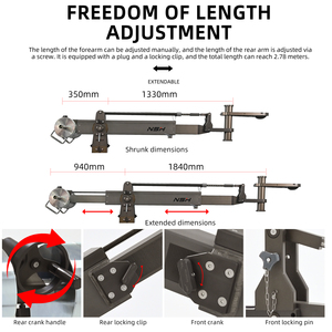 กล้อง NSH-7800 Jib เครนกล้องวิดีโอมีความเสถียรอุปกรณ์สร้างภาพยนตร์ปรับได้โหลดสูงอุปกรณ์กล้องโทรทรรศน์มืออาชีพ - Product Image 5