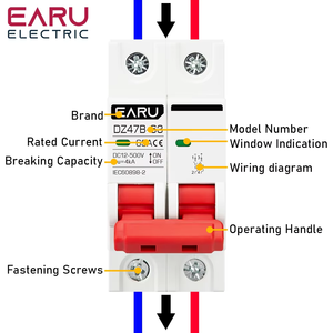 ที่ตัดวงจร <span class=keywords><strong>DC</strong></span> MCB 12V 24V 48V DZ47B ป้องกันแบตเตอรี่รถยนต์ - Product Image 4