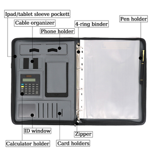 Organizador de documentos todo en uno Carpeta de anillas para documentos Carpeta de archivos Cartera con asa Soporte para teléfono - Product Image 2