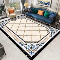 Tapis de sol personnalisé en gros, style européen de luxe, velours cristal, flanelle, carreaux de tapis, tapis