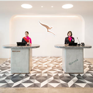 Bureau d'information de point de contrôle de sécurité de surface solide en acrylique petit comptoir d'enregistrement comptoir de réception <span class=keywords><strong>VIP</strong></span> de luxe d'aéroport - Product Image 6