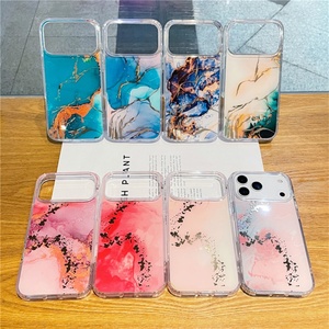 Funda de Teléfono de Lujo con Efecto Mármol Electrochapado para iPhone 17 Pro Max, 17 Air, 16, 15, 14, 13, 12, Carcasa Antigolpes de TPU y PC - Product Image 1