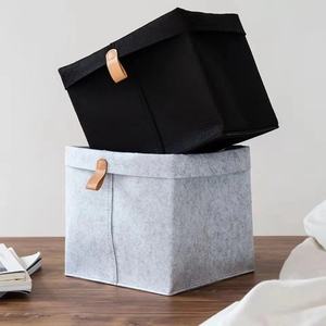 Organizzazione Domestica: <span class=keywords><strong>Scatole</strong></span> Pieghevoli in Feltro con Manico, Cesti Rettangolari Intrecciati per Organizzazione e Shopping - Product Image 5