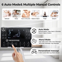Fauteuil de massage inclinable avec fonction zéro gravité, massage complet du corps, chauffage, airbags, haut-parleur Bluetooth, rouleau pour les pieds, écran tactile