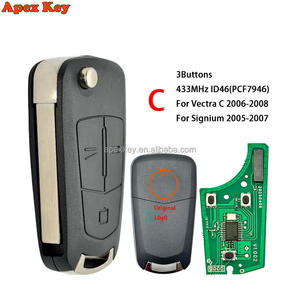 Llave remota abatible de 3 botones 433MHZ PCF7941/7946 para Opel/Vauxhall para Signum (2003 - 2007) para Vectra C (2002 - 2008) - Product Image 1