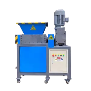 single double shafts waste shredder machine for shredding steel metal PVC rubber glass leather