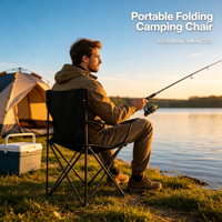 Chaise pliante d'extérieur robuste et portable pour le camping, avec accoudoirs, en tissu Oxford, personnalisable, vente en gros pour fabricants