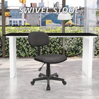 Chaise de bureau de petite taille de haute qualité Amhome, design moderne, siège en maille noir pivotant, hauteur réglable, roulettes lisses, accoudoirs